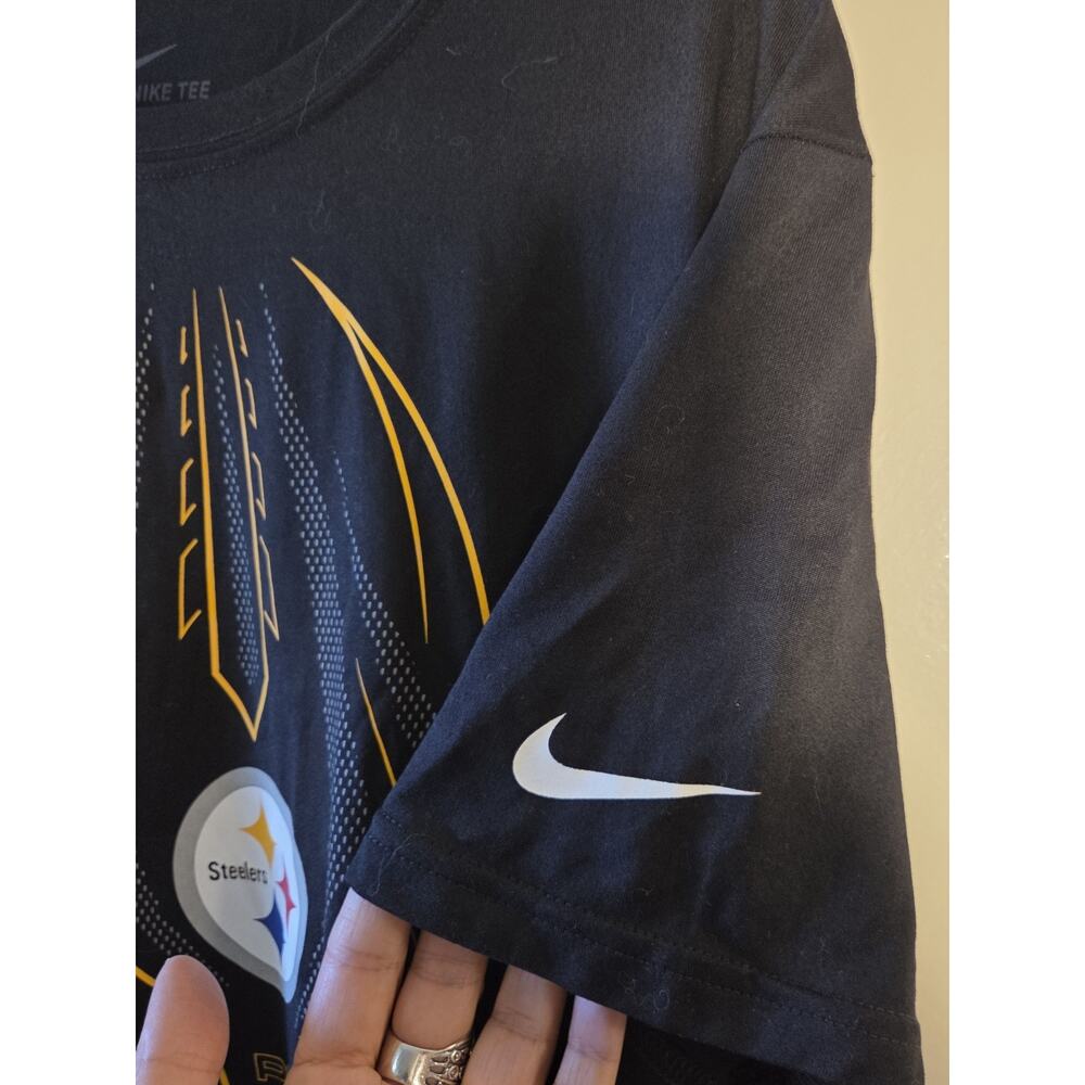 Nike Pittsburgh Steelers Dri-FIT Graphic Tee T-Shirt Black Mens L Short Sleeve - Picture 4 of 9